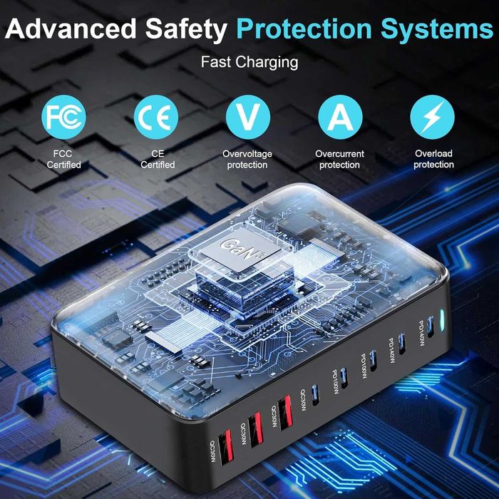 USB C GaN III Pro 8-портова зарядна станция  за множество устройства
