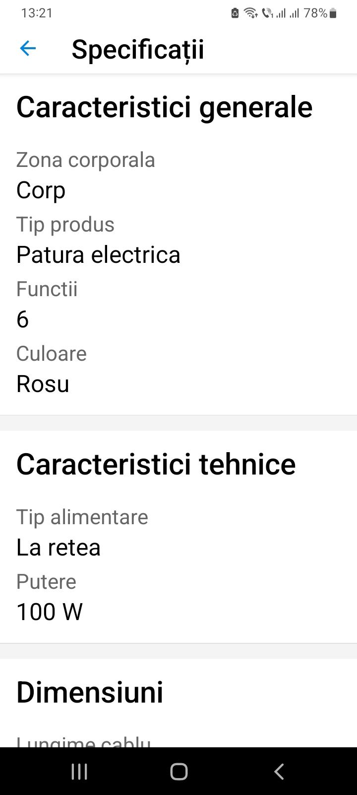 Pătură electrică, 6 nivele, roșu