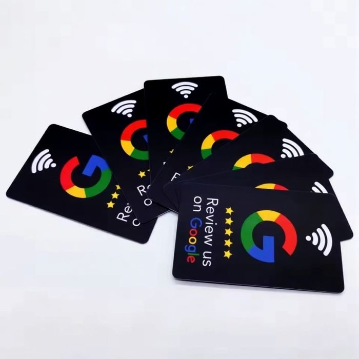 Card NFC pentru recenzii Google (preinstalat) — white / black, fără co