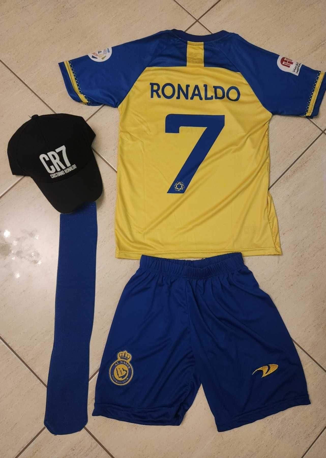 CR7 RONALDO AL Nassr + Калци + Шапка 2023г Нов Детско Жълт Роналдо New