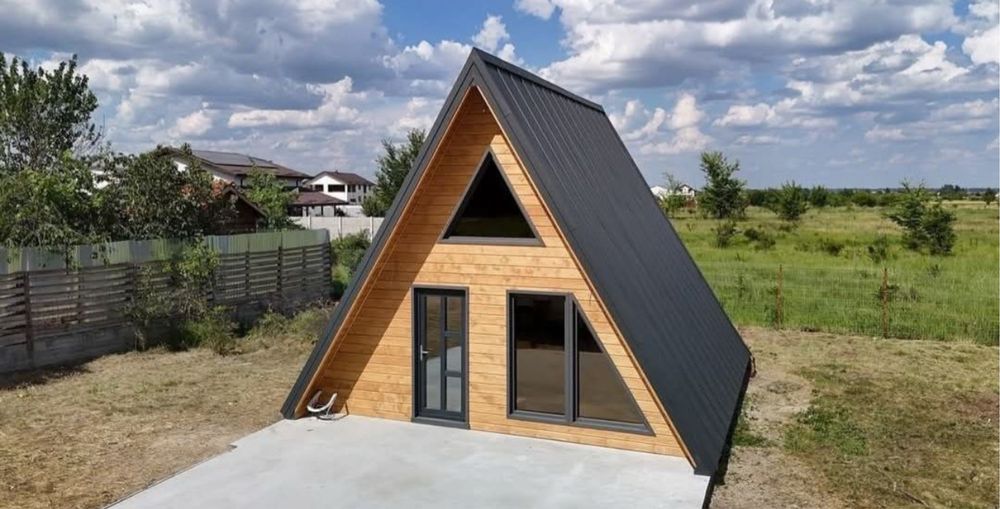 Cabane din lemn tip casa sau Aframe