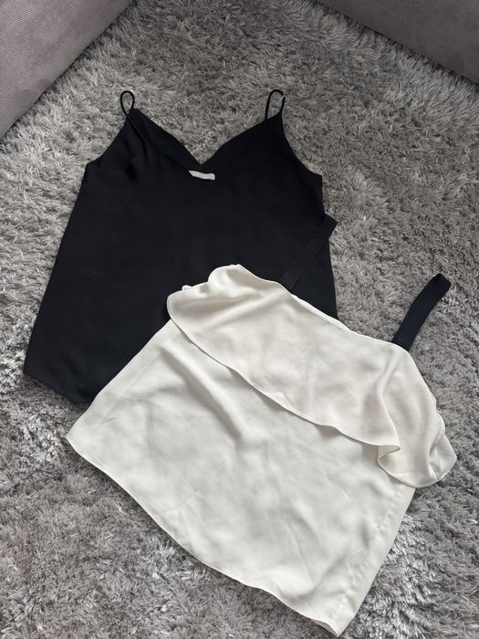 Дамски топ черен бял h&m