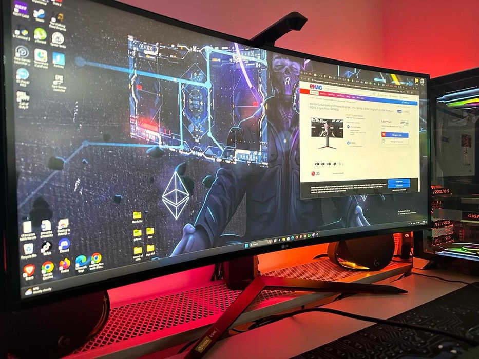 Monitor Gaming curbat 34 LED Nano IPS LG 34GN850-B 2k 160hz g-Sync
