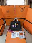 Geanta Hermes Birkin 35cm Black Accesorii Gold Piele naturala