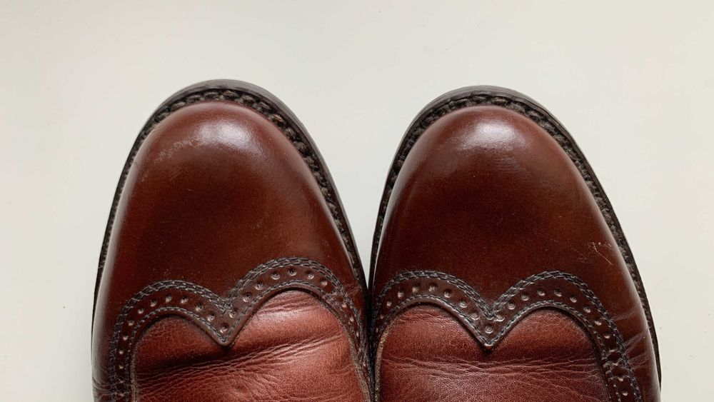 Pantofi vintage brogue, piele, 40