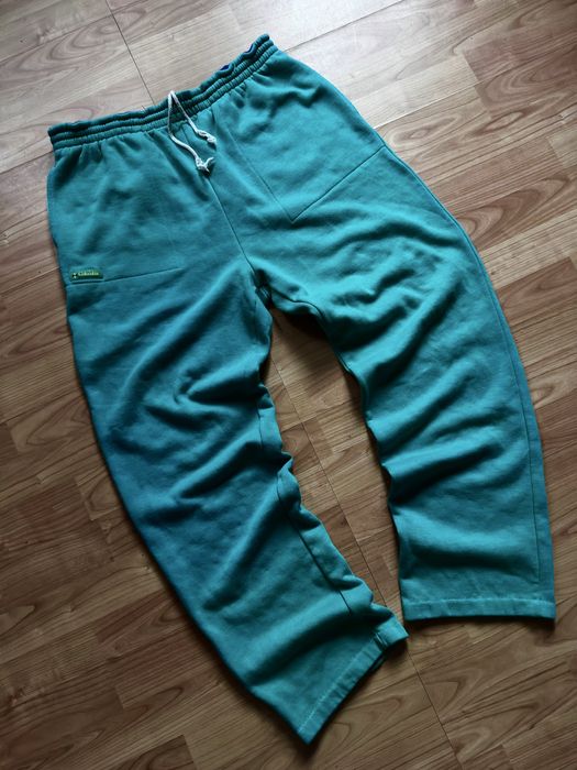 Pantaloni pants sweats joggers Columbia vintage baggy cotton turquois