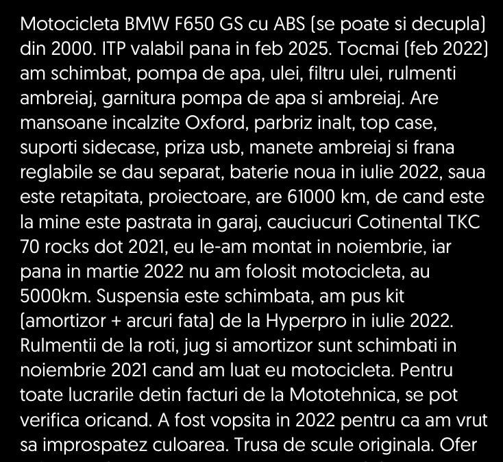 BMW F650 GS , an 2000