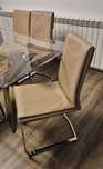 Scaune dining/living/sufragerie/bucatarie piele bej/crem/maro