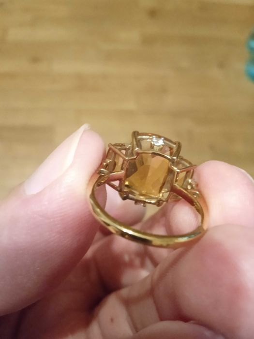Inel aur 10K,cu citrin