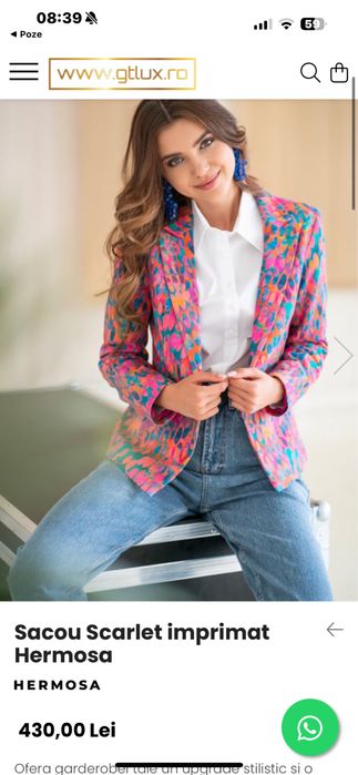 Sacou Scarlet imprimat Hermosa