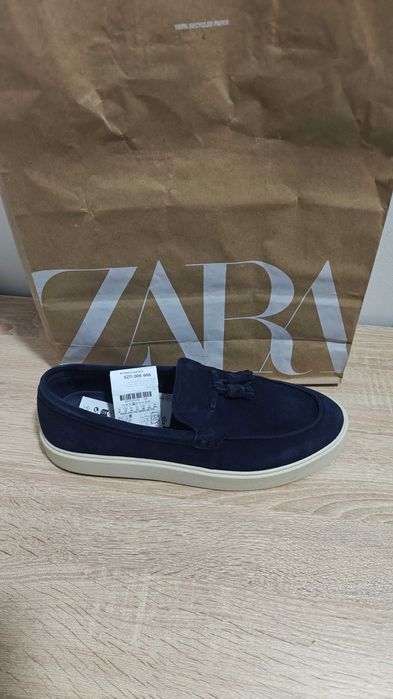 Мужские лоферы ZARA из натуральной замши, новые, 44 р.