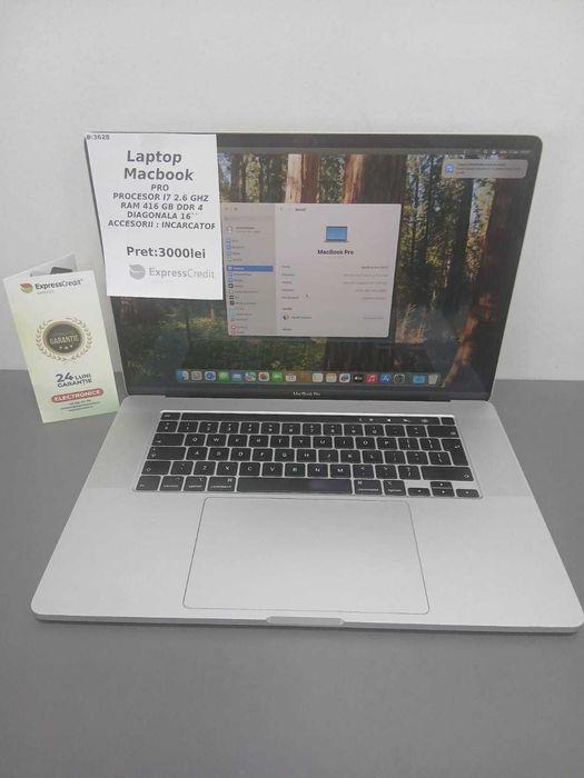 (AG46) MacBook Pro A2141 B.3628 Garantie 2 ani