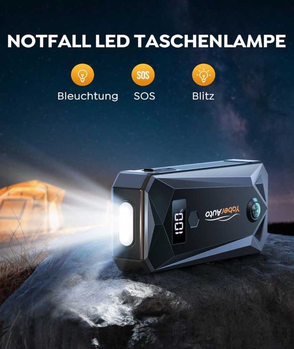 Мощна Външна Батерия за Стартиране на Автомобил 26800mAh, пик 5000А