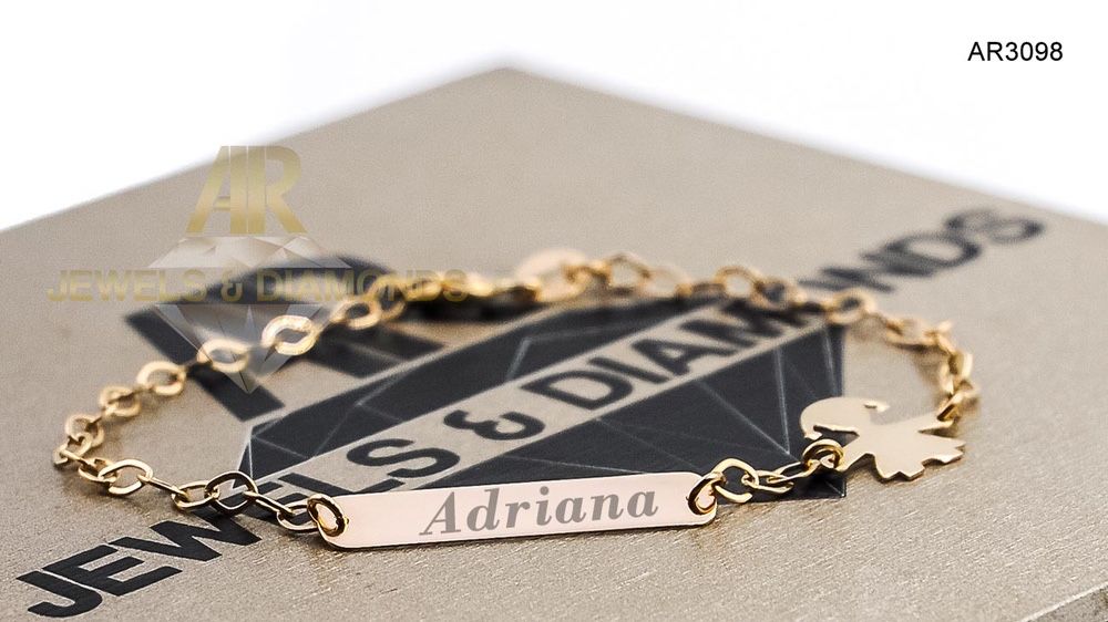 Bratara Aur 14 K pentru copii personalizata cu numele dorit(AR3098)