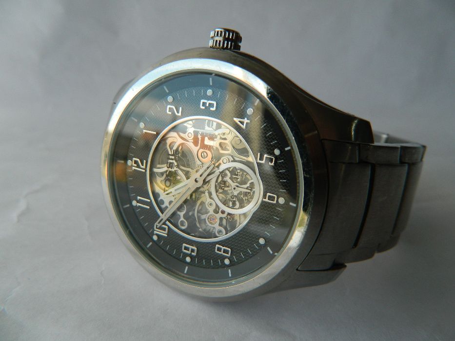 Ceas barbatesc automatic FOSSIL -skeleton, din otel cod F8