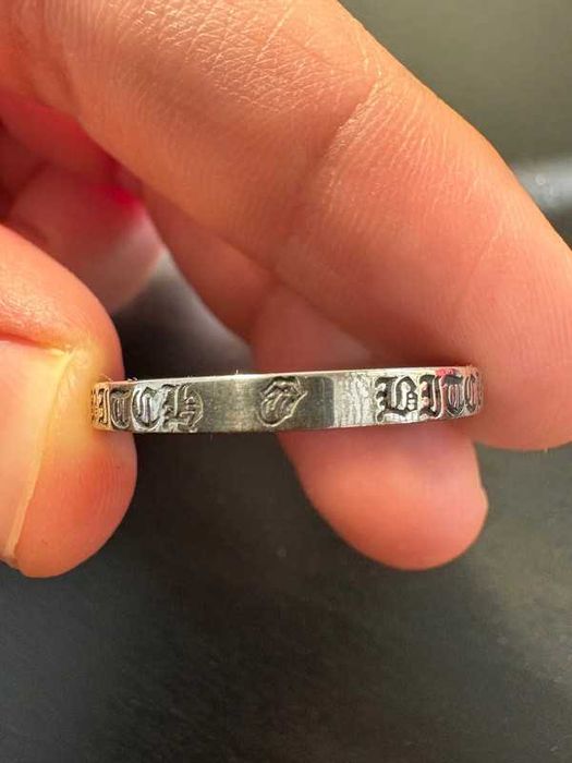 Chrome Hearts Rolling Stones Tounge “Bitch” 2002 Silver Spacer Ring