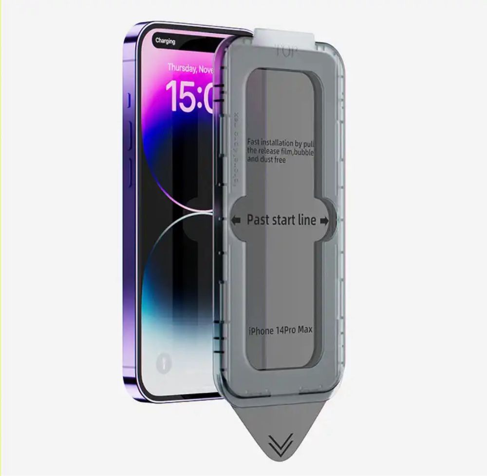 Set 2 Folii Sticla Tempered Glass Privacy iPhone 13 Pro 14 Pro 15 Pro