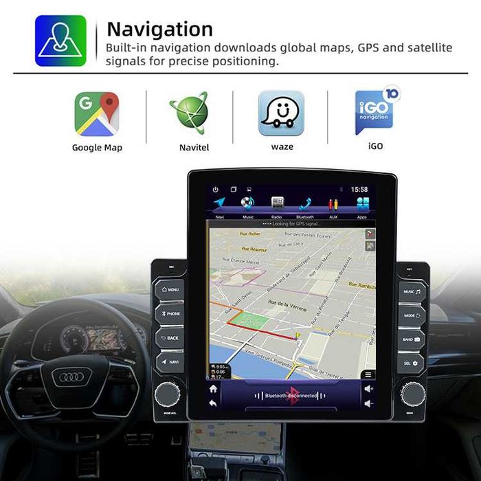 Navigatie Android - 360 grade Rotativa 11 Inch Verticala Tesla -2din