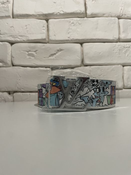 Curea Louis Vuitton Multicolor Art Edition cu cataramă LV metalică