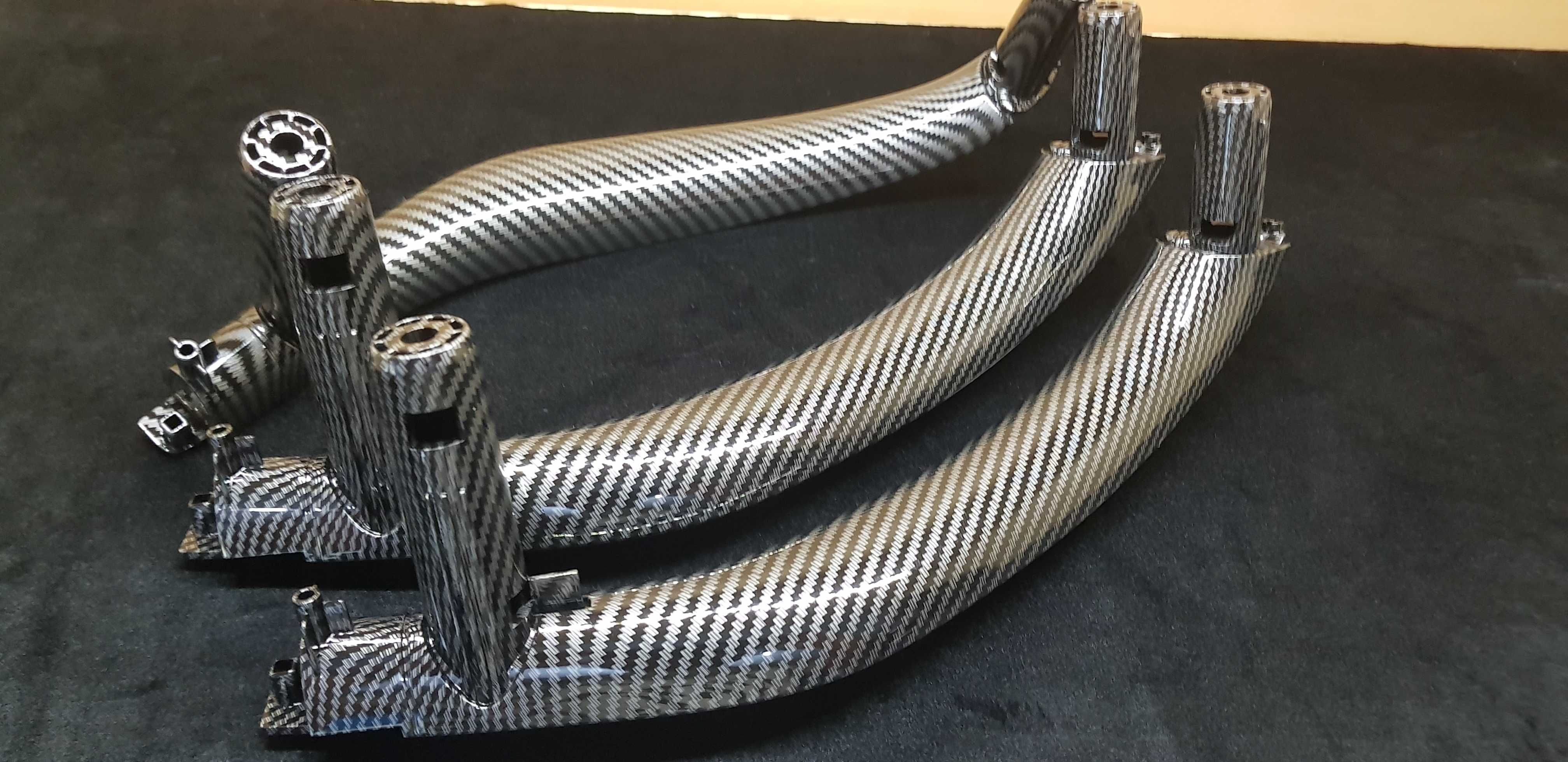 Set 3 Manere Usi Maner Usa BMW X5 X6 F15 F16 Negru Carbon