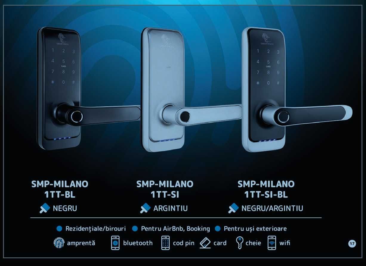 Yale smart, acces Cod-Card-Amprenta-BT-Wifi. Tobias Locksmith SRL