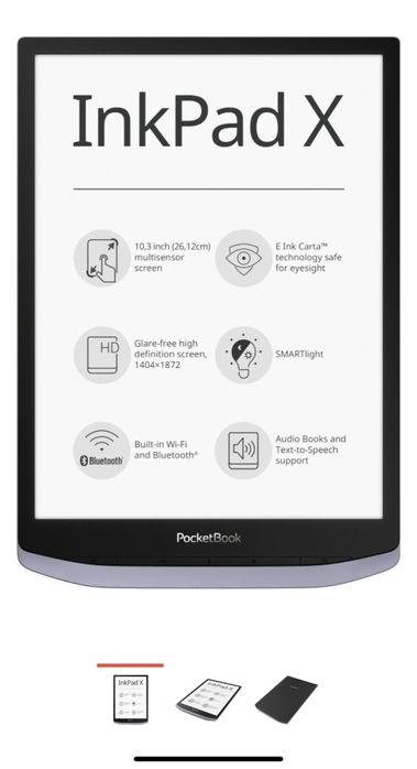 Топовая электронная книга PocketBook Inkpad X, экран 10.3
