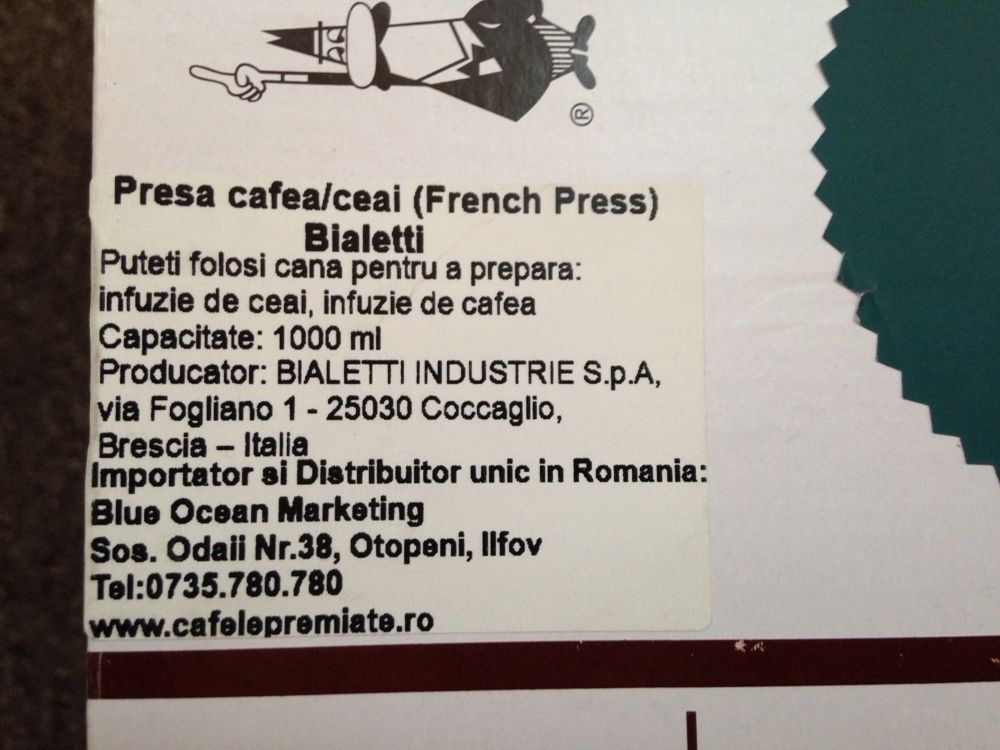 Presa cafea/ceai Bialetti (French Press)