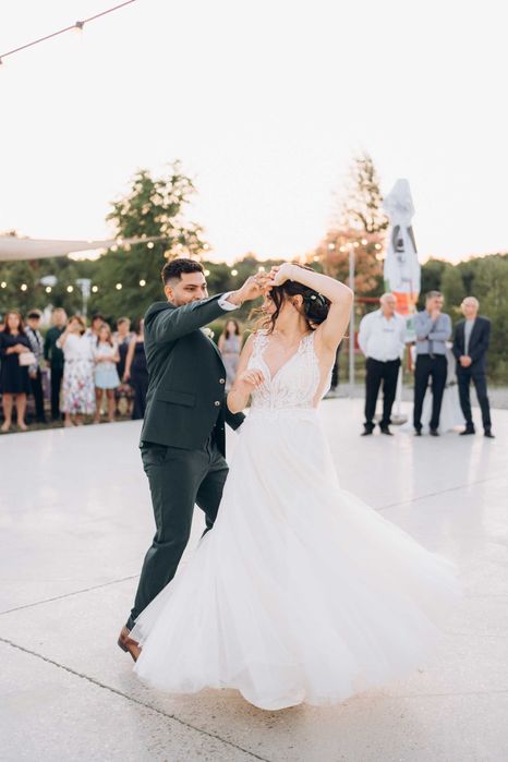 Rochie de mireasă Natalia Vasiliev - linie A, elegant-boho, spate gol