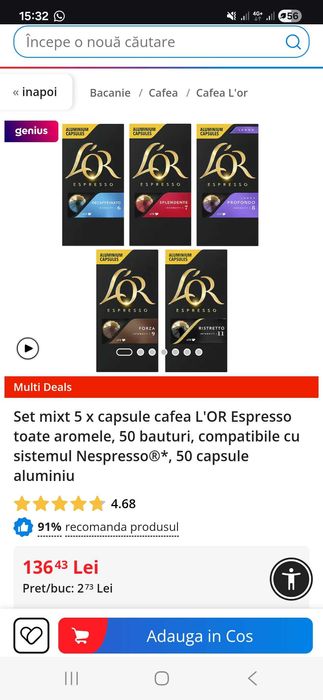 50 capsule cafea L'or