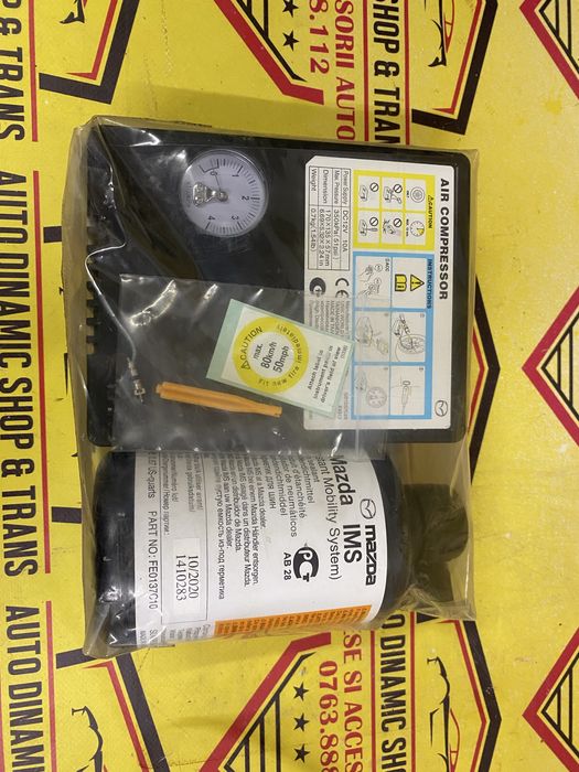 Compresor aer umflat roti auto masina Kit pana cu solutie OEM Mazda No