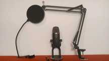 Microfon premium - Blue Yeti X cu braț și filtru pop, USB placată aur