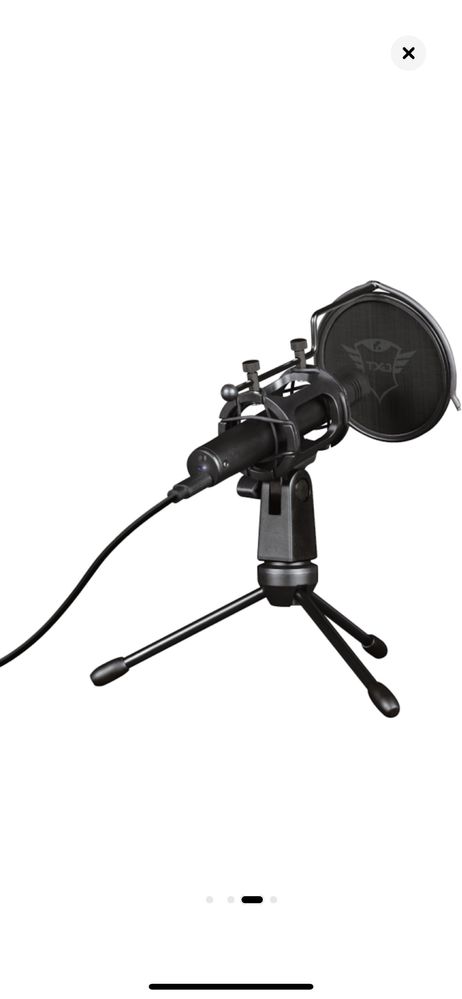 Microfon Vlog Trust GXT 241 Velica, tripod, shockmount & popfilter