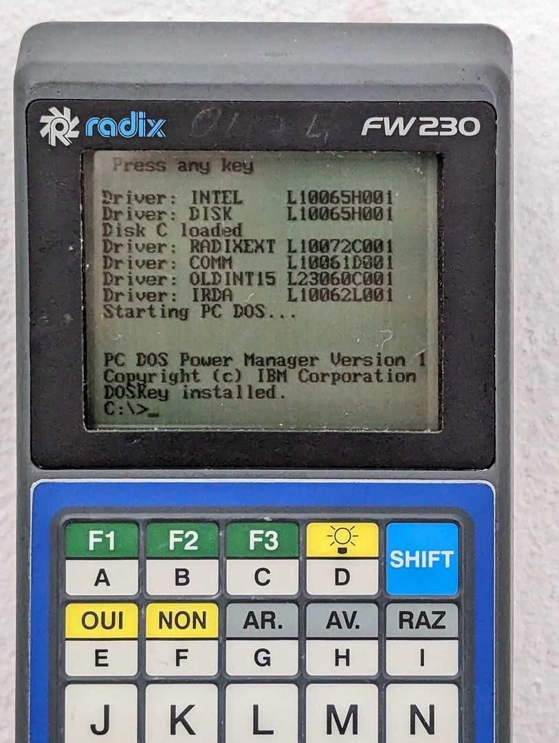 Radix FW230 PLC calculator de buzunar, vintage, intel 386, 4 MB RAM