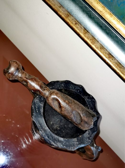 Хаванче пестник чукало селски резбован дървен комплект Испания рустико