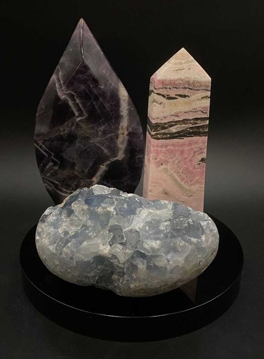 Decor Cristale - Ametist&Celestina&Rodocrozit -Set Cristale