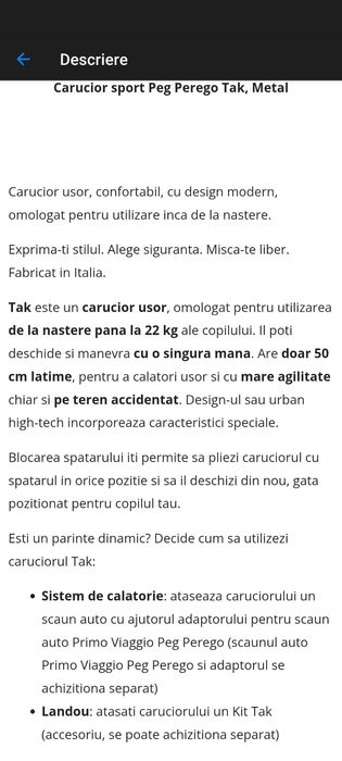 Cărucior sport Peg Perego Tak cu spf 50