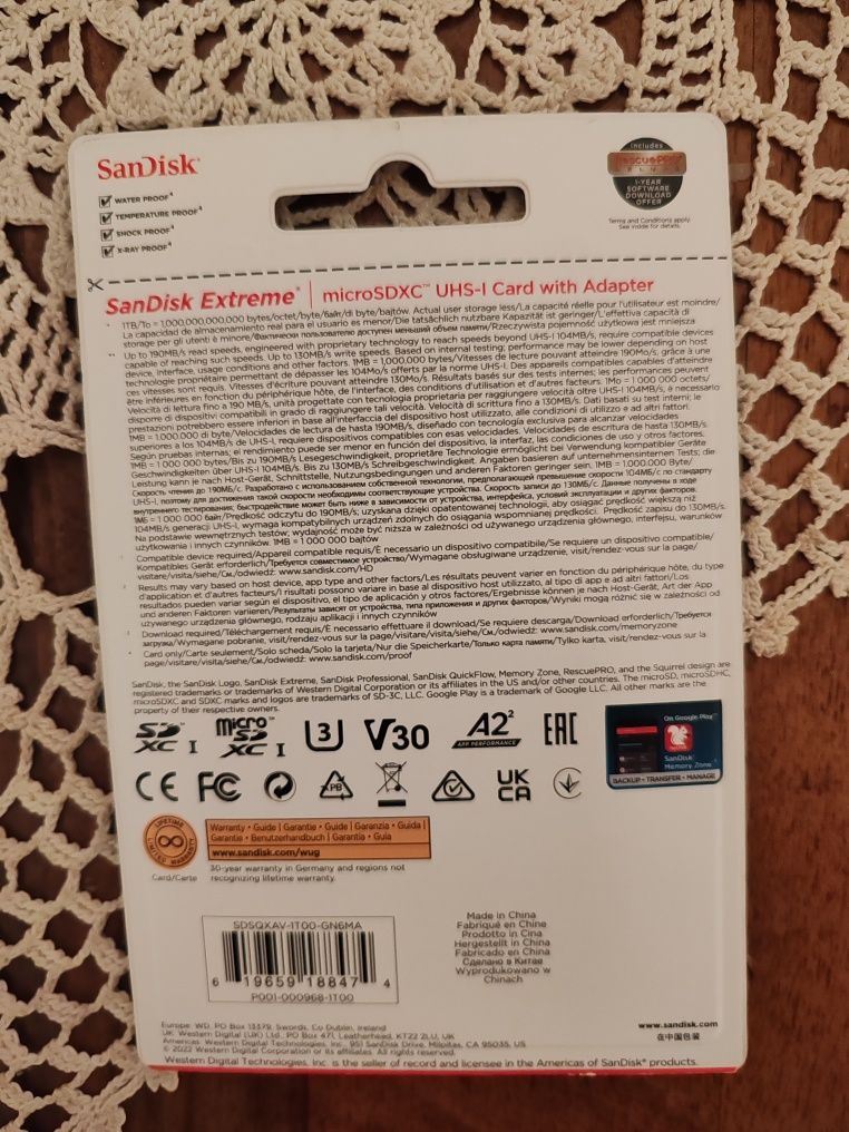 Card de memorie Sandisk extreme 1 TB micro sdxc sigilat