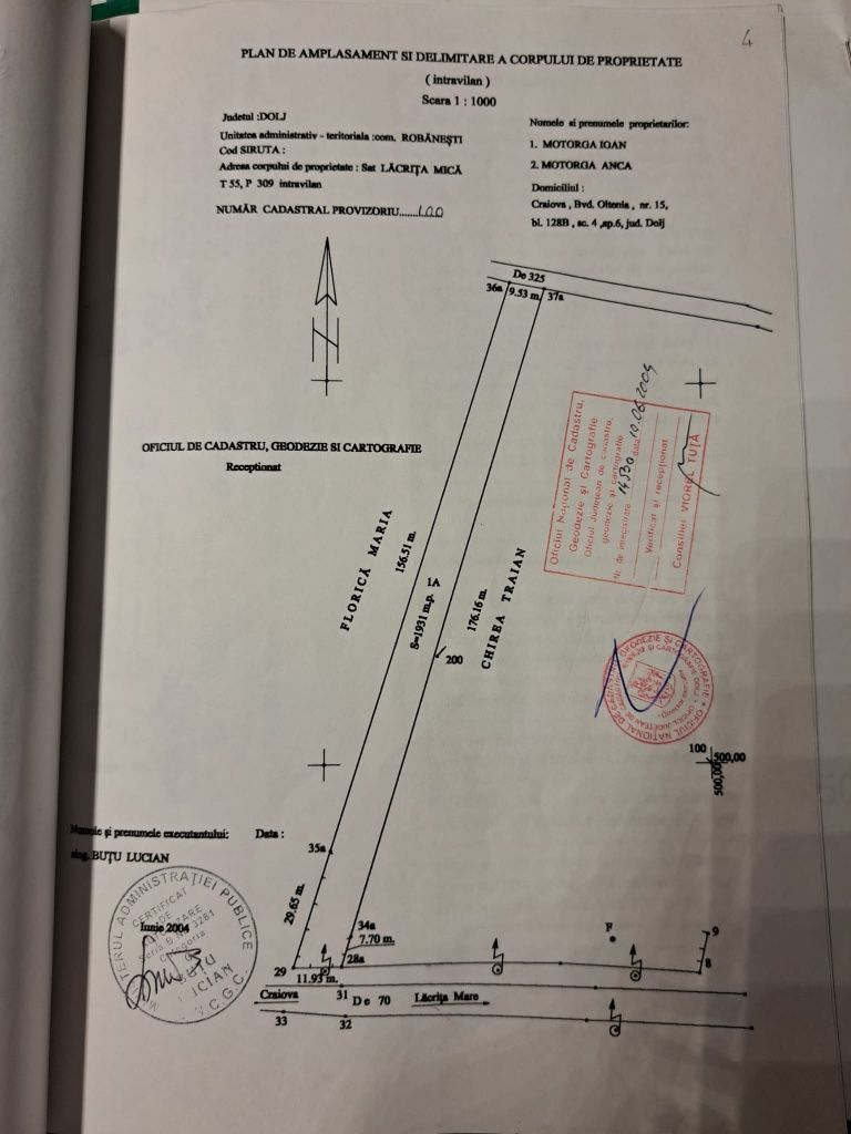 Teren Intravilan comuna Lacrita la 14 km de Craiova 2000 mp.