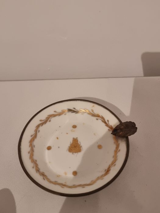 Suport porțelan Limoges France, decor auriu, cca. 1900–1940