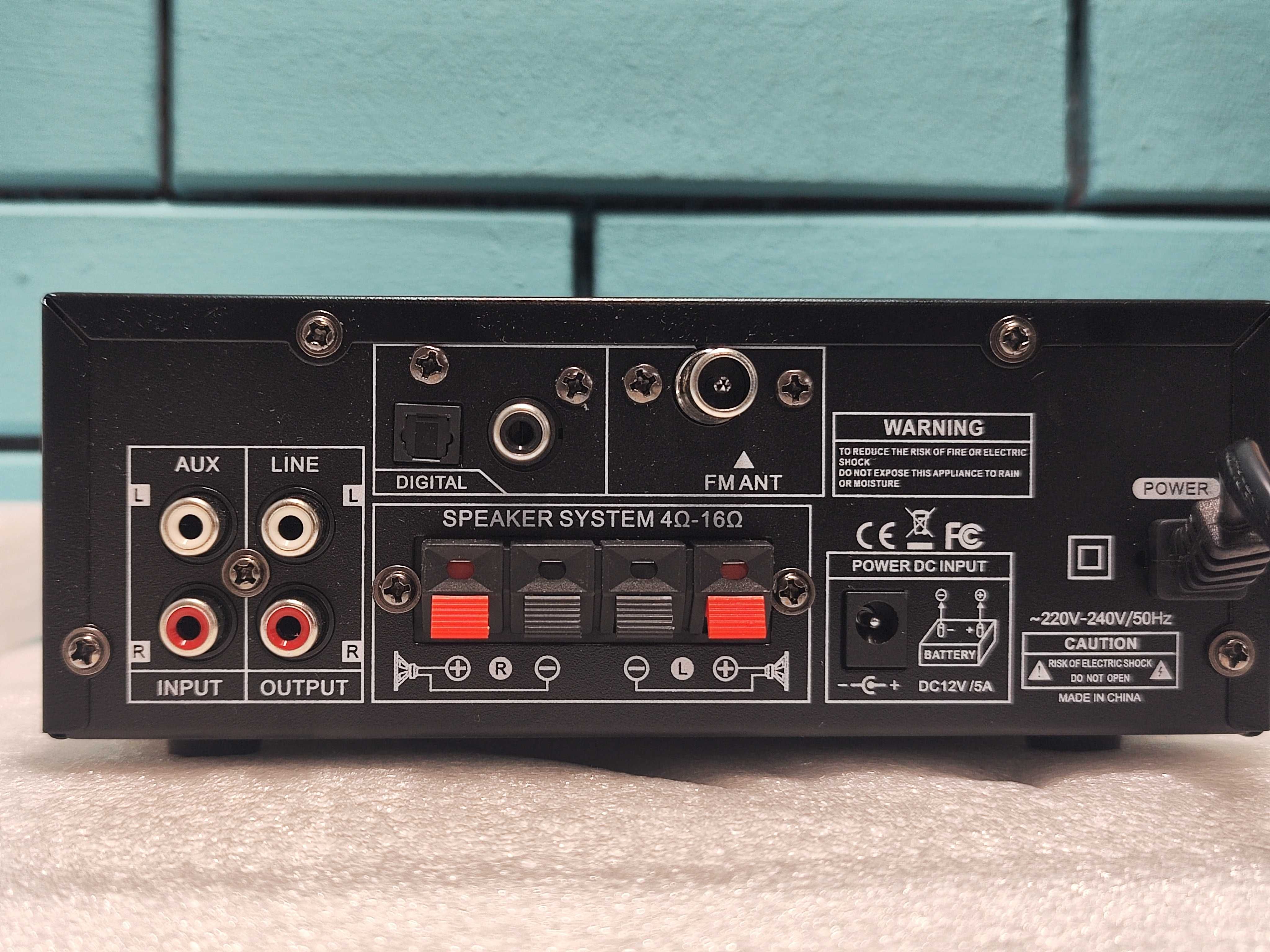 HiFi Стерео Усилвател 2x60W с Bluetooth 5.3 и USB/FM