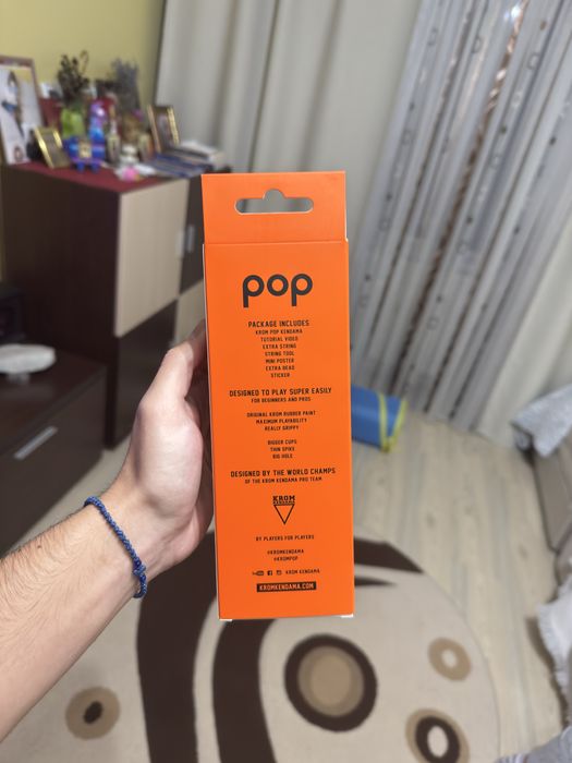 Kendama Krom Pop Rubber- Portocaliu mat/ Orange