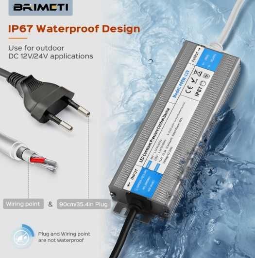 Transformator LED, Brimeti, 300W, IN AC 230V, OUT DC 24V, IP67