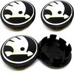 Set 4 Embleme Jante 56MM - 65MM SKODA, Capace Roti, 3B7601171, NOI