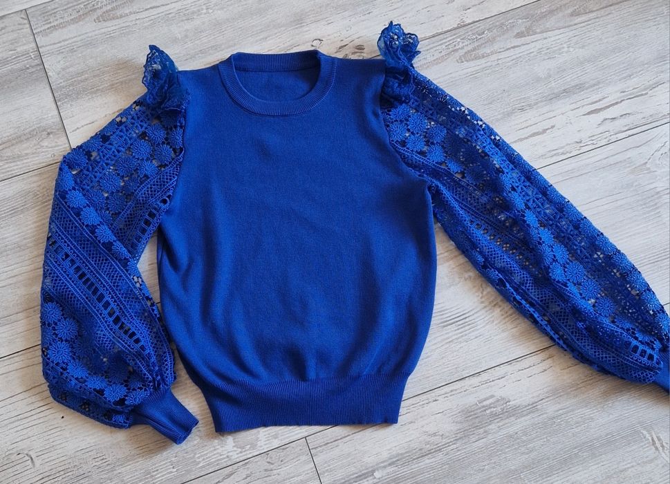 Интересни блузки с дантелени ръкави пролет/есен