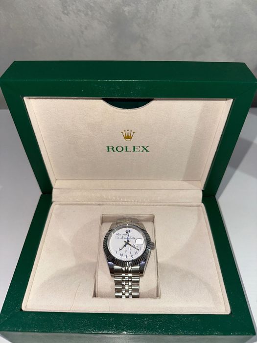 Ceas tip Rolex personalizat-model amuzant “Who cares I’m already late”