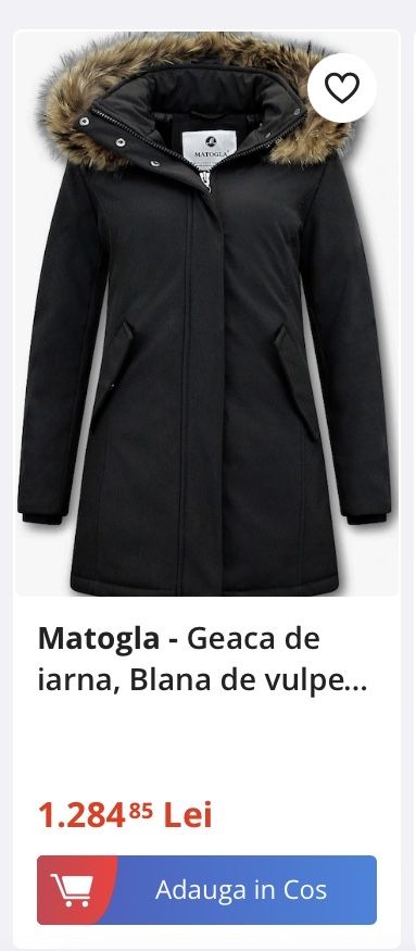 Geaca  parka iarna Matogla S (tip Woolrich)