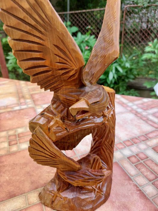 Statueta vultur , vulturi - lemn sculptat 40 cm inaltime