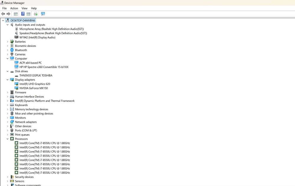 Laptopt HP Spectre x360 i7-8550U 1.8Ghz