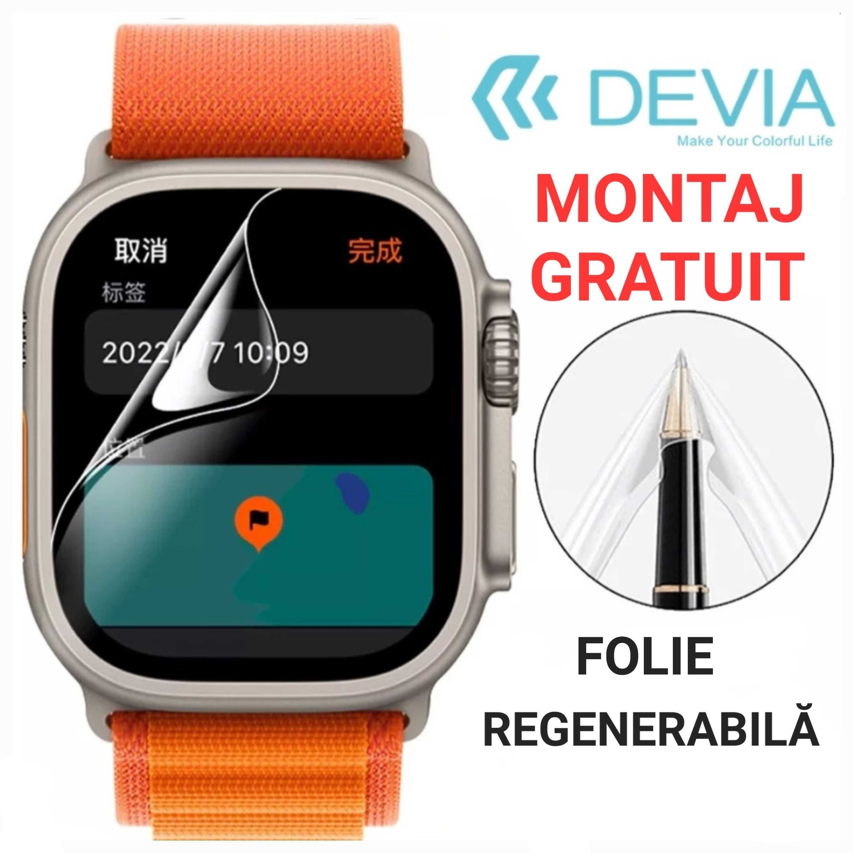 Set - Folie + Curea ceas Apple Watch 38mm 40 41 42 44 45 49 Lila