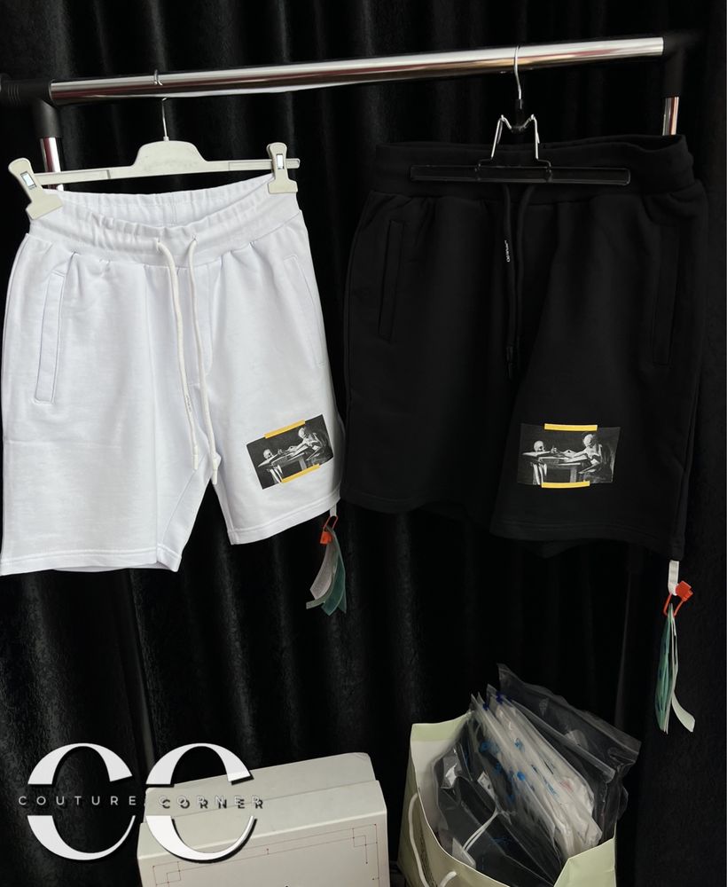 Pantaloni Scurți OFF-White Caravaggio Diagonal S/S • Calitate TOP